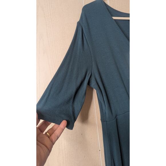 New 41 Hawthorn Green ribbed jersey side ruched midi dress size XL - Picture 8 of 10